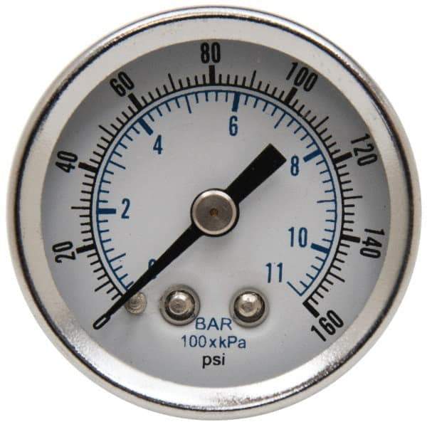 Parker - FRL Pressure Gauge - 1/8" NPT & 0-160 psi - Exact Tool & Supply