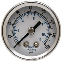 Parker - FRL Pressure Gauge - 1/8" NPT & 0-160 psi - Exact Tool & Supply