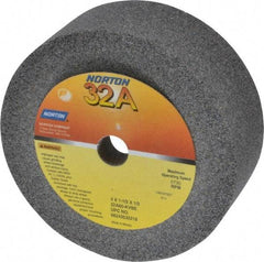 Norton - 4" Diam, 1/2" Hole Size, 1-1/2" Overall Thickness, 60 Grit, Type 6 Tool & Cutter Grinding Wheel - Medium Grade, Aluminum Oxide, K Hardness, Vitrified Bond, 5,730 RPM - Exact Tool & Supply