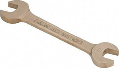 Ampco - 7/8" x 15/16" Nonsparking Open End Wrench - 9" OAL, Double End, Plain Finish, 15° Head Angle - Exact Tool & Supply