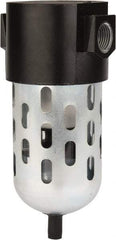 Wilkerson - 1/2" Port, 3.3" Wide, FRL Filter with Polycarbonate Bowl & Manual Drain - 150 Max psi, 125°F Max, 3.2 oz Bowl Capacity - Exact Tool & Supply