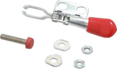 De-Sta-Co - 60 Lb Holding Capacity, Horizontal Handle, Manual Hold Down Toggle Clamp - 80° Handle Movement, 90° Bar Opening, U-Bar, Right Flanged Base, Electro-Plated Zinc, Carbon Steel - Exact Tool & Supply