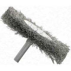Brush Research Mfg. - 1-3/8" OD, Crimped Carbon Wheel Brush - 3/16" Face Width, 3/16" Trim Length, 25,000 RPM - Exact Tool & Supply