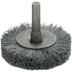 Brush Research Mfg. - 3" OD, Straight Filament Abrasive Nylon Wheel Brush - 3/8" Face Width, 13/16" Trim Length, 25,000 RPM - Exact Tool & Supply
