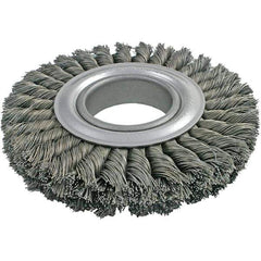 Brush Research Mfg. - 10" OD, 2" Arbor Hole, Crimped Carbon Wheel Brush - 1-3/8" Face Width, 2-1/4" Trim Length, 4,500 RPM - Exact Tool & Supply