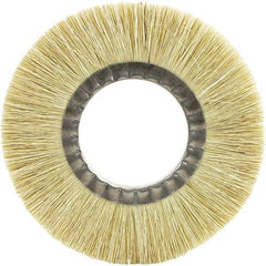 Brush Research Mfg. - 8" OD, 2" Arbor Hole, Crimped Carbon Wheel Brush - 1-1/8" Face Width, 1-3/4" Trim Length, 6,000 RPM - Exact Tool & Supply