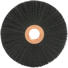 Brush Research Mfg. - 2-1/2" OD, 1/2" Arbor Hole, Crimped 6-12 Nylon Wheel Brush - 1/2" Face Width, 3/4" Trim Length, 20,000 RPM - Exact Tool & Supply