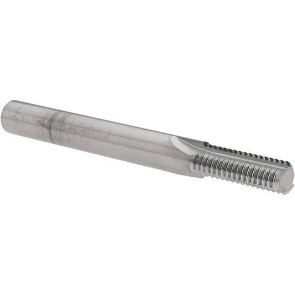 Scientific Cutting Tools - 5/16-24 Thread, 1/4" Shank Diam, Bright Coating, Solid Carbide Straight Flute Thread Mill - 3 Flutes, 2-1/2" OAL, 5/16" Min Noml Diameter - Exact Tool & Supply