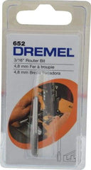 Dremel - 3/16" Diam, 1/8" Shank Diam, Straight Router Bit - 1-13/64" Overall Length, High Speed Steel - Exact Tool & Supply