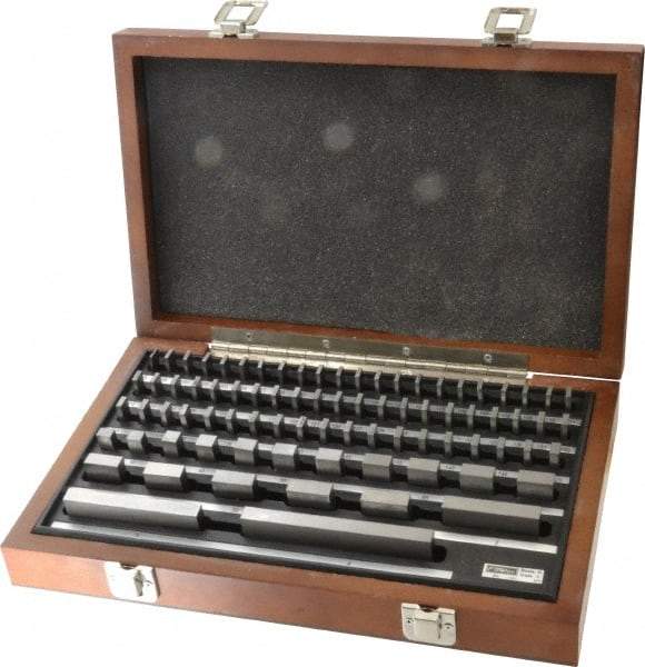 Fowler - 81 Piece, 0.05 to 4", Grade 0, Steel Gage Block Set - Rectangular - Exact Tool & Supply