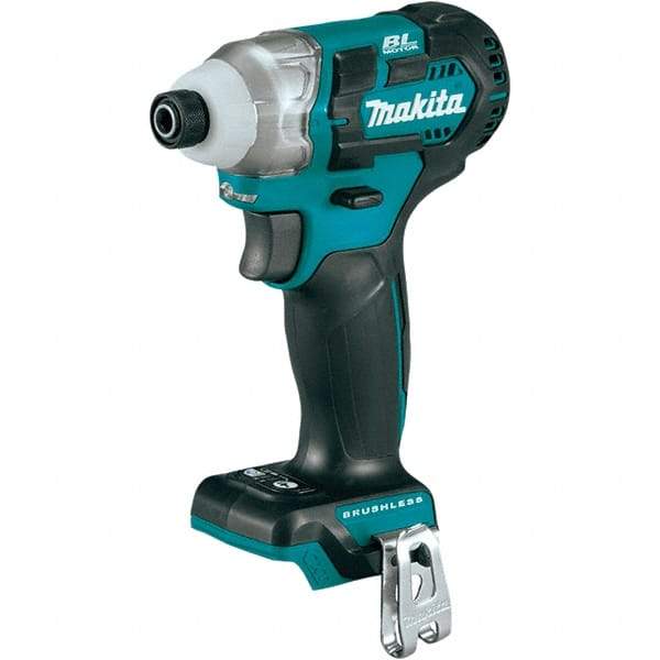 Makita - 12 Volt, 1/4" Drive, 100 Ft/Lb Torque, Cordless Impact Driver - Pistol Grip Handle, 3900 RPM, Lithium-Ion, Bare Tool - Exact Tool & Supply
