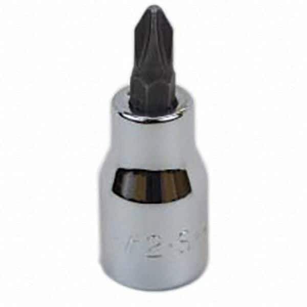 SK - Screwdriver & Drag Link Sockets - 3/8"DR #2 CHRM PHILLIPS SCRDRVR SCKT BIT - Exact Tool & Supply