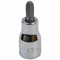 SK - Screwdriver & Drag Link Sockets - 3/8"DR #3 CHRM PHILLIPS SCRDRVR SCKT BIT - Exact Tool & Supply