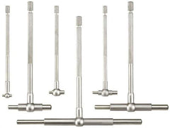 Fowler - 6 Piece, 5/16 to 6 Inch, Hardened Tool Steel Contact Point Ends, Satin Chrome Finish, Telescoping Gage Set - Includes Fitted Vinyl Case - Exact Tool & Supply