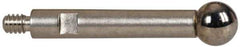 TESA Brown & Sharpe - 3mm Ball Diam, Carbide, Ball Test Indicator Contact Point - 1/2" Contact Point Length, Use with Brown & Sharpe TESATAST Dial Test Indicators - Exact Tool & Supply