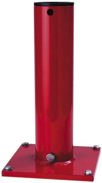 THERN - 8 Inches Long x 8 Inches Wide x 14.56 Inches Deep x 1/2 Inches Thick Davit Crane Pedestal/Socket Base - 7 Inches Distance Between Mounting Hole Centers, 0.41 Inches Hole Diameter, Enamel Finish - Exact Tool & Supply