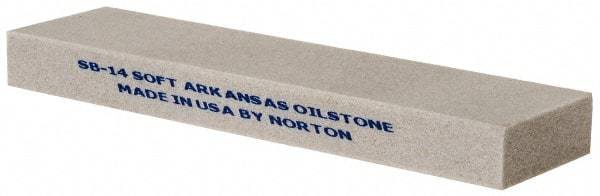 Norton - 4" Long x 1" Wide x 3/8" Thick, Novaculite Sharpening Stone - Rectangle, Extra Fine Grade - Exact Tool & Supply
