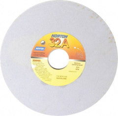 Norton - 7" Diam x 1-1/4" Hole x 1/2" Thick, J Hardness, 120 Grit Surface Grinding Wheel - Aluminum Oxide, Type 1, Fine Grade, 3,600 Max RPM, Vitrified Bond, No Recess - Exact Tool & Supply