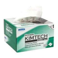Kimtech - Dry Clean Room/Lab/Critical Task Wipes - Pop-Up, 8-3/8" x 4-3/8" Sheet Size, White - Exact Tool & Supply
