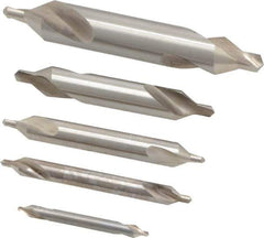 Keo - 5 Piece, #1 to 5, Plain Edge, High Speed Steel Combo Drill & Countersink Set - 60° Incl Angle - Exact Tool & Supply
