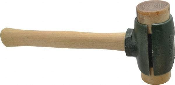 Garland - 4 Lb Head 2" Face Rawhide Split Head Hammer - Wood Handle - Exact Tool & Supply