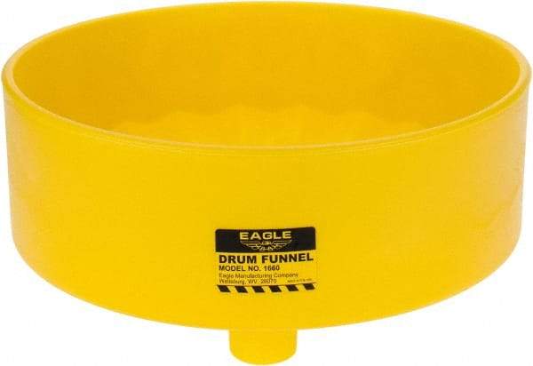 Eagle - 7" High x 18" Diam, Polyethylene, Drum Funnel - 30 to 55 Gal Drum/Pail Capacity - Exact Tool & Supply