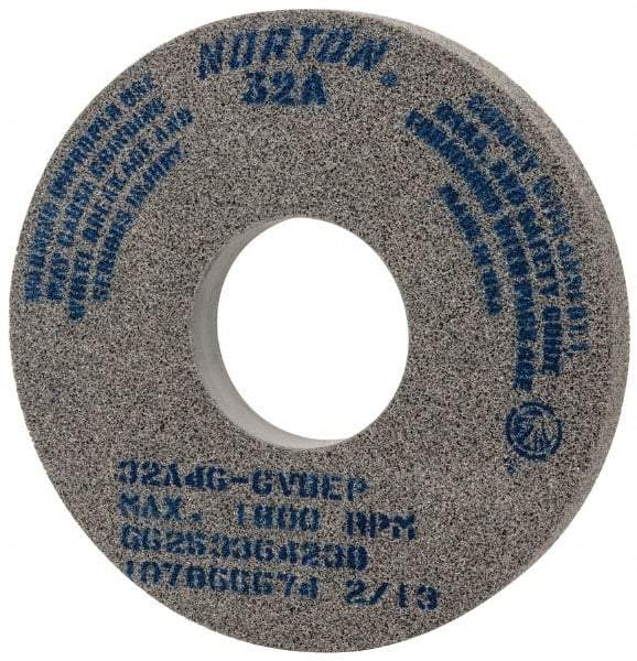 Norton - 14" Diam x 5" Hole x 1-1/2" Thick, G Hardness, 46 Grit Surface Grinding Wheel - Aluminum Oxide, Type 1, Coarse Grade, 1,800 Max RPM, Vitrified Bond, No Recess - Exact Tool & Supply