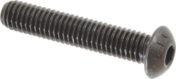 Value Collection - 3/8-16 UNC Hex Socket Drive, Button Screw - Alloy Steel, Black Oxide Finish, Fully Threaded, 2" Length Under Head - Exact Tool & Supply
