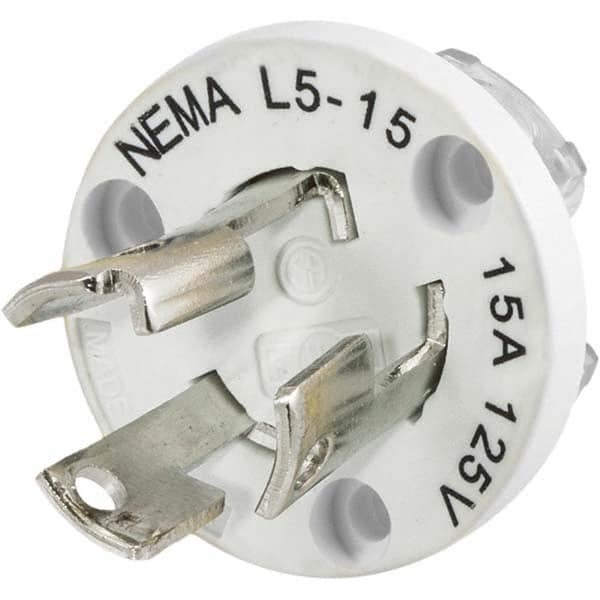 Hubbell Wiring Device-Kellems - 125V 15A NEMA L5-15P Industrial Twist Lock Plug - Exact Tool & Supply