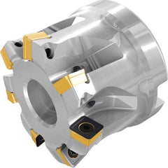 Iscar - Indexable High-Feed Face Mills; Cutting Diameter (Decimal Inch): 2.0000 ; Maximum Depth of Cut (Decimal Inch): 0.0472 ; Arbor Hole Diameter (Decimal Inch): 0.7500 ; Overall Height (Decimal Inch): 1.6000 ; Series: FFQ4 ; Cutter Style: FFQ4 - Exact Tool & Supply