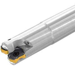 Iscar - Indexable High-Feed End Mills; Cutting Diameter (Inch): 0.9590 ; Cutting Diameter (Decimal Inch): 0.9590 ; Maximum Depth of Cut (mm): 0.80 ; Shank Type: Weldon Flat ; Shank Diameter (Decimal Inch): 1.0 ; Number of Cutter Inserts: 5 - Exact Tool & Supply