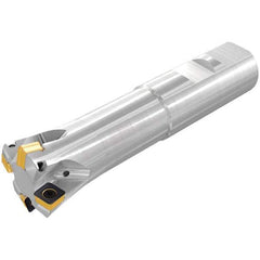 Iscar - Indexable High-Feed End Mills; Cutting Diameter (mm): 20.70 ; Maximum Depth of Cut (mm): 1.20 ; Shank Type: Weldon Flat ; Shank Diameter (mm): 32.00 ; Number of Cutter Inserts: 5 ; Insert Style: FFQ4 - Exact Tool & Supply