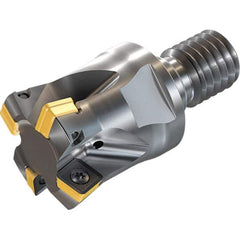 Iscar - Indexable High-Feed End Mills; Cutting Diameter (mm): 17.70 ; Maximum Depth of Cut (mm): 1.20 ; Shank Type: Modular Connection ; Modular Connection Size: M16 ; Number of Cutter Inserts: 4 ; Insert Style: FFQ4 - Exact Tool & Supply