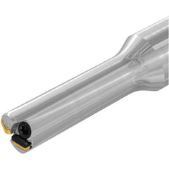 Iscar - Indexable High-Feed End Mills; Cutting Diameter (mm): 4.10 ; Maximum Depth of Cut (mm): 0.60 ; Shank Type: Cylindrical ; Shank Diameter (mm): 12.00 ; Number of Cutter Inserts: 3 ; Insert Style: FFT3 - Exact Tool & Supply