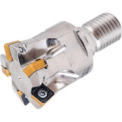 Iscar - Indexable High-Feed End Mills; Cutting Diameter (mm): 23.70 ; Maximum Depth of Cut (mm): 1.20 ; Shank Type: Modular Connection ; Shank Diameter (mm): 29.00 ; Modular Connection Size: M16 ; Number of Cutter Inserts: 5 - Exact Tool & Supply