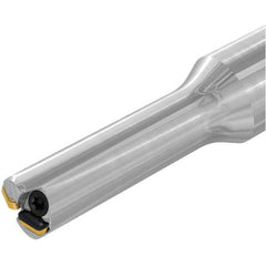 Iscar - Indexable High-Feed End Mills; Cutting Diameter (mm): 4.10 ; Maximum Depth of Cut (mm): 0.60 ; Shank Type: Cylindrical ; Shank Diameter (mm): 10.00 ; Number of Cutter Inserts: 3 ; Insert Style: FFT3 - Exact Tool & Supply