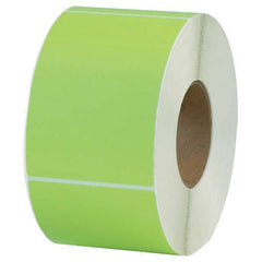 Value Collection - Pack of 4 Rolls, 1,000 Labels per Roll, 4" x 6" Green Topcoated Facestock Thermal Labels - Exact Tool & Supply