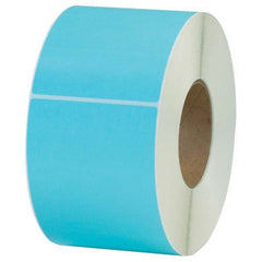 Value Collection - Pack of 4 Rolls, 1,000 Labels per Roll, 4" x 6" Light Blue Topcoated Facestock Thermal Labels - Exact Tool & Supply