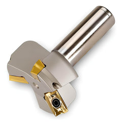 Indexable Chamfer & Angle End Mills; Minimum Cutting Diameter (Inch): 2; Minimum Cutting Diameter (Decimal Inch): 2.0000; Maximum Cutting Diameter (Decimal Inch): 2.3000; Lead Angle: 75; Maximum Depth of Cut (Decimal Inch): 0.1500; Compatible Insert Size