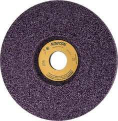 Norton - 7" Diam x 1-1/4" Hole x 1" Thick, I Hardness, 80 Grit Surface Grinding Wheel - Aluminum Oxide, Type 5, Medium Grade, 3,600 Max RPM, Vitrified Bond, One-Side Recess - Exact Tool & Supply