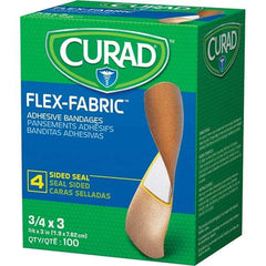 Curad - 3" Long x 3/4" Wide, General Purpose Self-Adhesive Bandage - Woven Fabric Bandage - Exact Tool & Supply