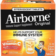 Airborne - Orange Flavor Immune Support Tablets - Vitamins/Supplements - Exact Tool & Supply