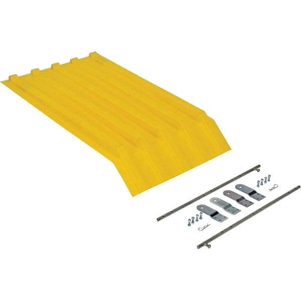 Vestil - Yellow Polypropylene Self-Dumping Hopper Poly Lid - Use with Dumpers - Exact Tool & Supply