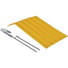Vestil - Yellow Polypropylene Self-Dumping Hopper Poly Lid - Use with Dumpers - Exact Tool & Supply