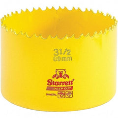 Starrett - 3-1/2" Diam, 2" Cutting Depth, Hole Saw - High Speed Steel Saw, Toothed Edge - Exact Tool & Supply