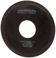 Norton - 4" Diam x 1-1/4" Hole x 1/16" Thick, 220 Grit Surface Grinding Wheel - Diamond, Type 1A1, Very Fine Grade, Resinoid Bond - Exact Tool & Supply
