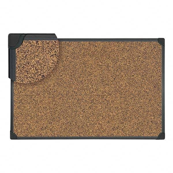 UNIVERSAL - Cork Bulletin Boards Style: Open Cork Bulletin Board Color: Black - Exact Tool & Supply