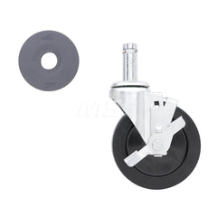 Metro - Cart Accessories; Media Type: Caster ; For Use With: Super Erecta Industrial Wire Shelving Racks ; Color: Silver/Black ; Width: 3.3750 ; Length (Decimal Inch): 5.0000 ; Height (Decimal Inch): 8.281250 - Exact Tool & Supply