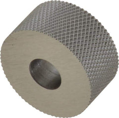Value Collection - 3/4" Diam, 80° Tooth Angle, Standard (Shape), Form Type High Speed Steel Female Diamond Knurl Wheel - 3/8" Face Width, 1/4" Hole, 96 Diametral Pitch, 30° Helix, Bright Finish, Series KP - Exact Tool & Supply