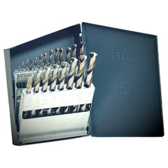 ‎1/16-3/8 RHS / RHC HSS 118 Degree Radial Point General Purpose Jobber Lengh Drill Set - Bright - Exact Tool & Supply